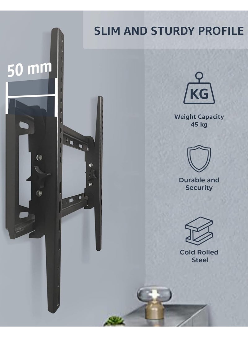 ELTRAZONE Adjustable, Tilting and Swivelling TV Wall Mount for Curved Flat TVs and Monitors VESA 400 x 600 Max (32-75 Inch) 45 kg Max TV Mount, Tilt, Swivel - Image 4