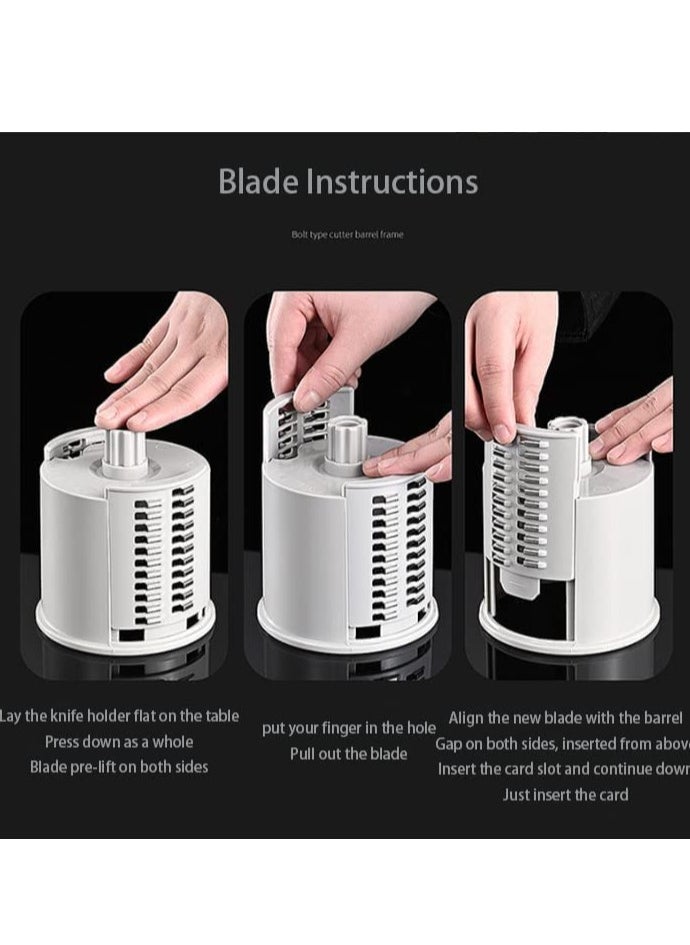 vege-cutter1x20 Multifunctional Vegetable Grater Fruit Vegetable Slicer Easy Clean 4 in 1 Adjustable Handheld Vegetable Slicer Spiral Drum Slicer Assorted, 1x20