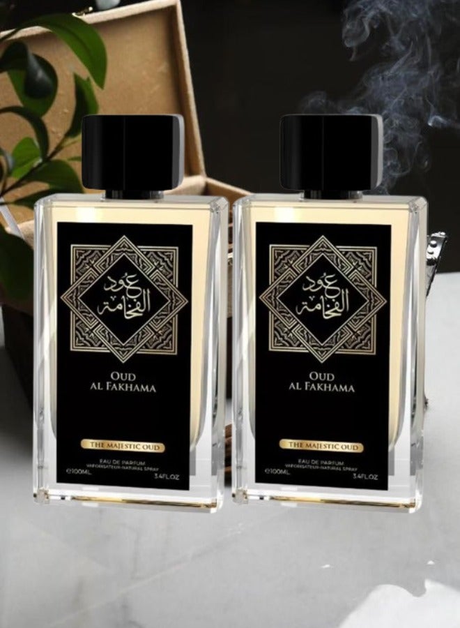 Al Fares 2 Pieces Oud Al Fakhama The Majestic Oud Perfume 100ml EDP - Image 1