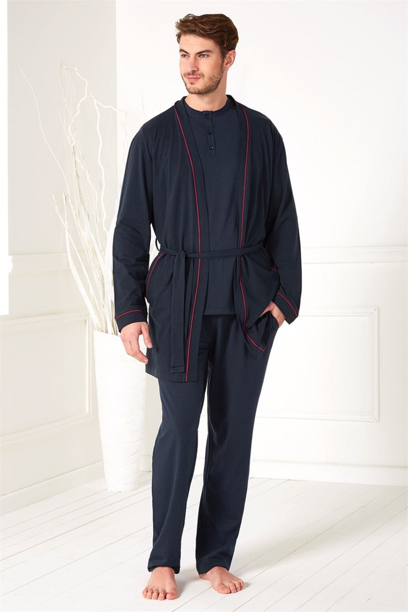 Doreanse Claret Red Men's T-Shirt-Pants-Dressing Gown 3 Piece Set 4500  - Image 2