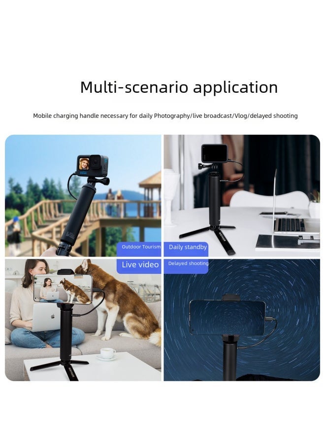 QiSYKER Aluminum Alloy Charging Handle For GoPro 11 DJI Action 3 Sports Camera Accessories-Color:Charging Handle - Image 4