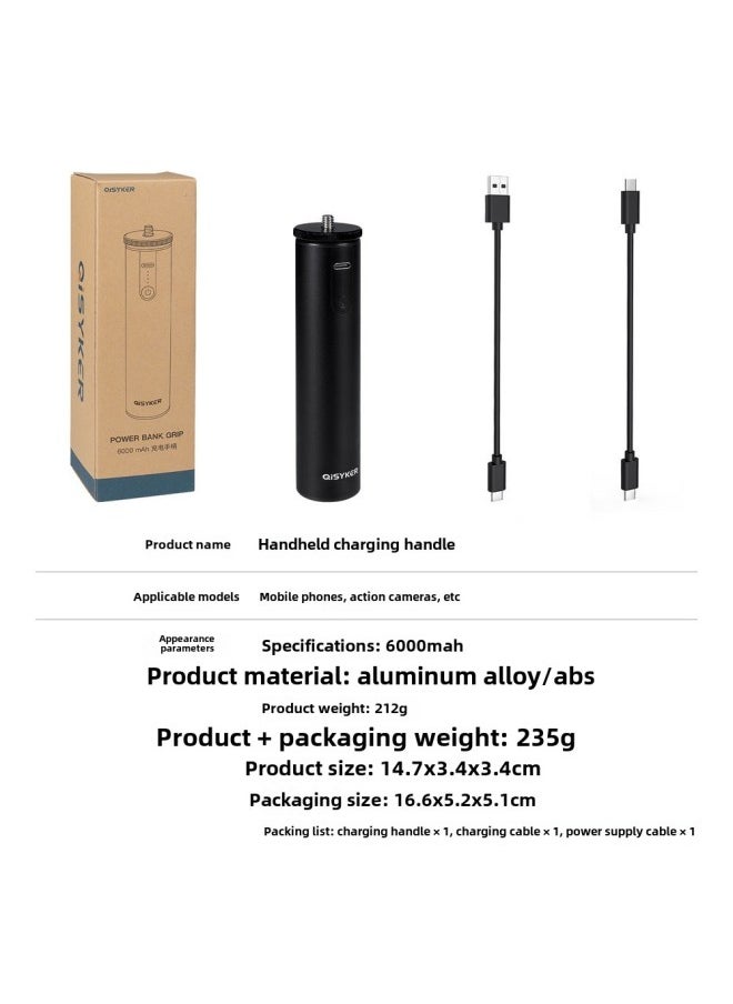 QiSYKER Aluminum Alloy Charging Handle For GoPro 11 DJI Action 3 Sports Camera Accessories-Color:Charging Handle - Image 1