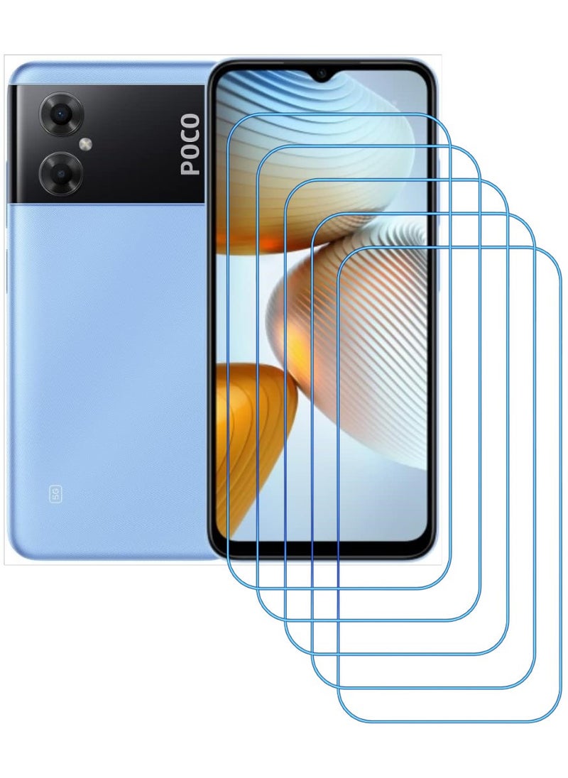 ACLIX 5 Pieces Antistatic ESD Dustproof Premium Quality High Definition Clear Tempered Glass Screen Protector Designed For Xiaomi Poco M4 5G - Image 1