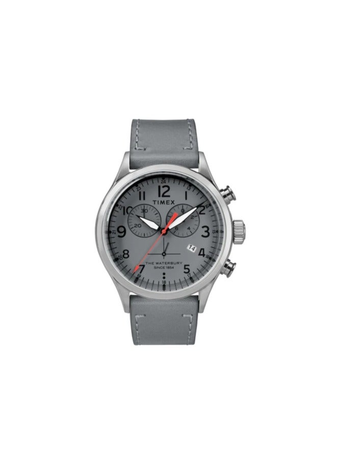 Timex Stainless Steel Multi-Function Unisex's Watch With Grey Leather Band TW2R70700 - Image 1
