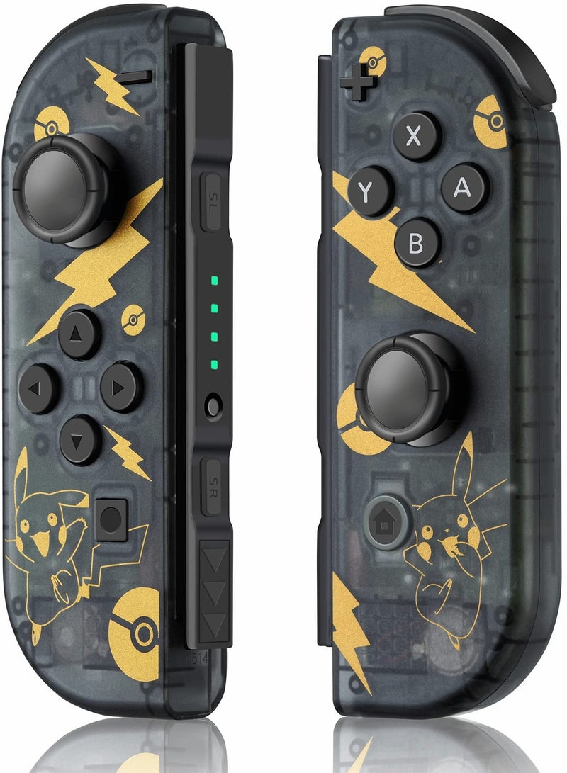 SOLARAE Joy Cons Wireless Controller for Nintendo Switch, L/R Controllers Replacement Compatible with Nintendo Switch/Lite/OLED, Joystick with Wake-up/Screenshot/Dual Vibration/Motion Control Function (Black) - Image 1