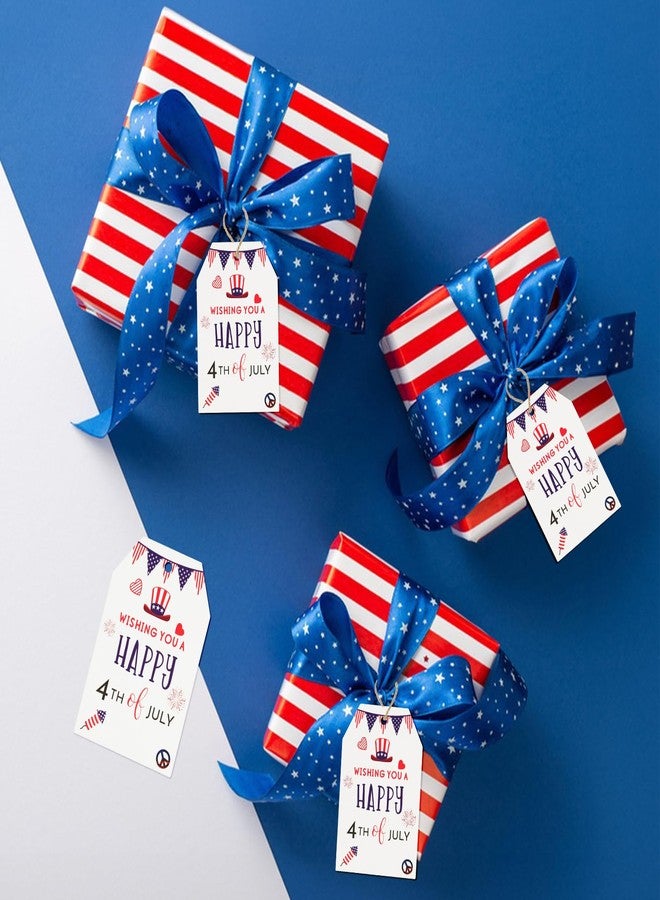 G2PLUS Happy 4th of July Tags, 50PCS Independence Day Tags, American Flag Paper Tag, Fourth of July Gift Tag with String for Gift Wrapping, Arts & Crafts, Independence Day Party Decoration - Image 4
