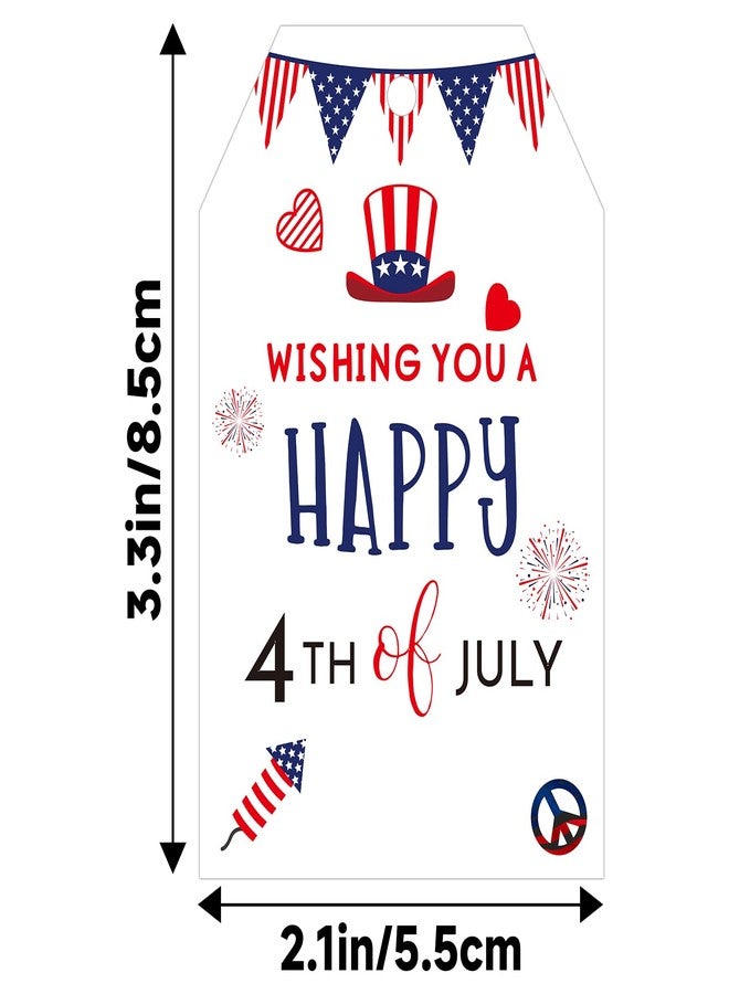 G2PLUS Happy 4th of July Tags, 50PCS Independence Day Tags, American Flag Paper Tag, Fourth of July Gift Tag with String for Gift Wrapping, Arts & Crafts, Independence Day Party Decoration - Image 5