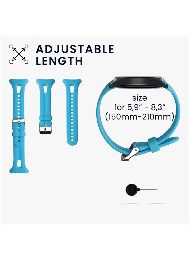 kwmobile Strap Compatible with Garmin Forerunner 10/15 (L Size model) Strap - Replacement Silicone Watch Band - Blue Matte  - Image 5