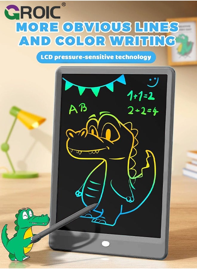 GROIC - Black LCD Writing Board, Portable Writing Tablet, Doodle Board Note Board with One-Key Erase and Portable Design for Kids, Students, Offices and Families - Image 1