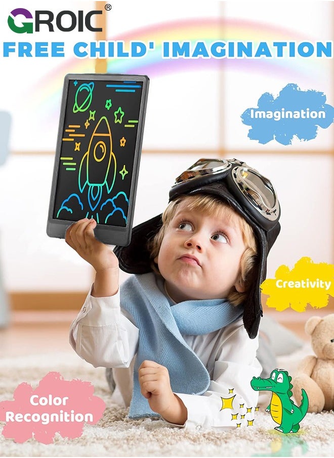 GROIC - Black LCD Writing Board, Portable Writing Tablet, Doodle Board Note Board with One-Key Erase and Portable Design for Kids, Students, Offices and Families - Image 1