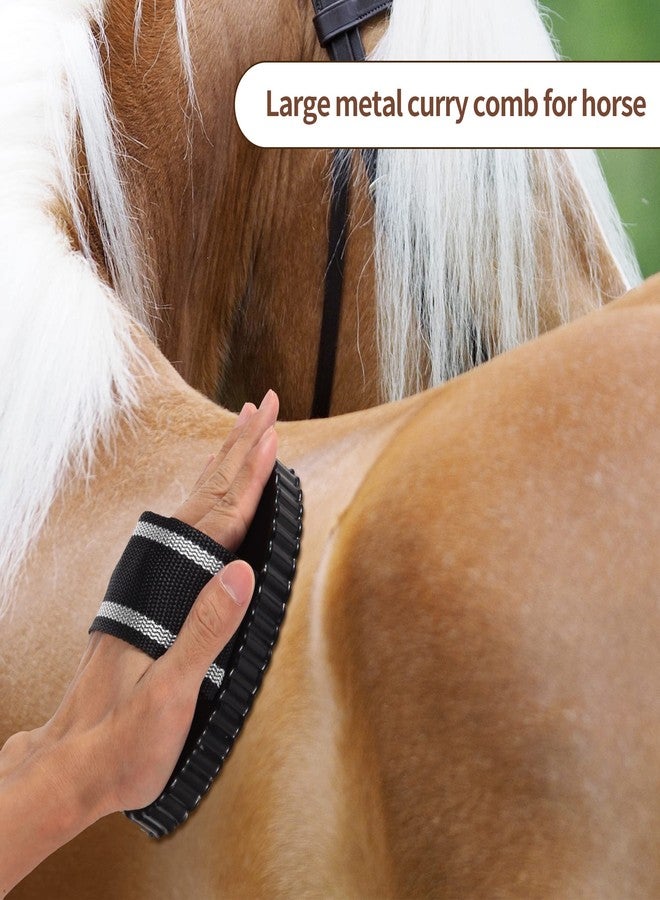 NRTFE Curry Comb for Horses - Metal Horse Brushes for Grooming Dog Bath Brush Shedding Pets - Image 2