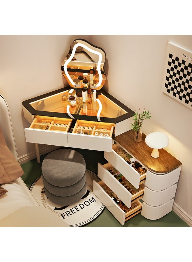 كيكي طاولة تزيين زجاجية بتصميم متكامل: أناقة حديثة للغرف النوم والتصوير الشخصي الذكي - Image 2