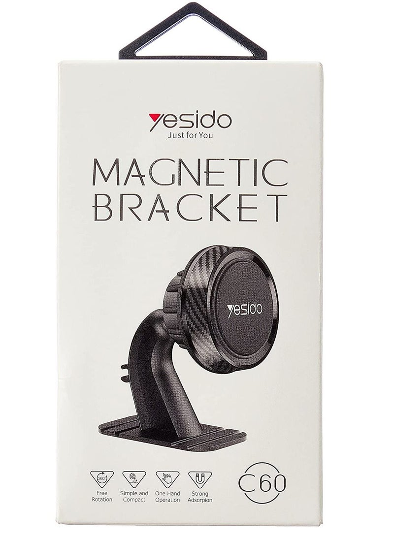 Yesido C60 Magnetic Car Phone holder For For iphone and Smat Phone with 360 Degree Magnetic holder in Air Vent and Mount Car holder - Black - Image 3