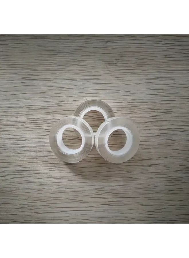 3 Rolls Strong Washable Waterproof Double Sided Tape Removable No Residue Transparent - Image 5