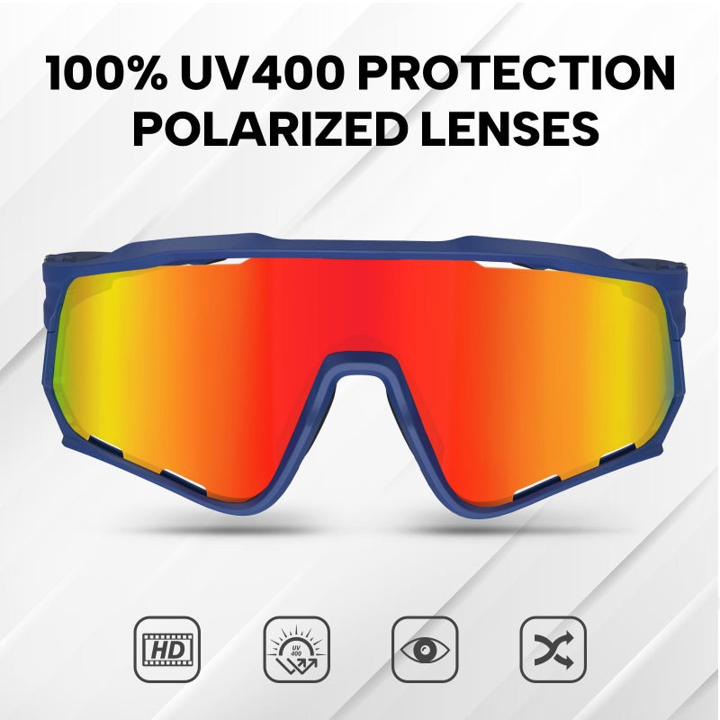 BUCKLOS Polarized Cycling Running Sunglasses for Men Women UV400 Protection,TR90 Sun Glasses for Bike Baseball Sports Safety - Image 2