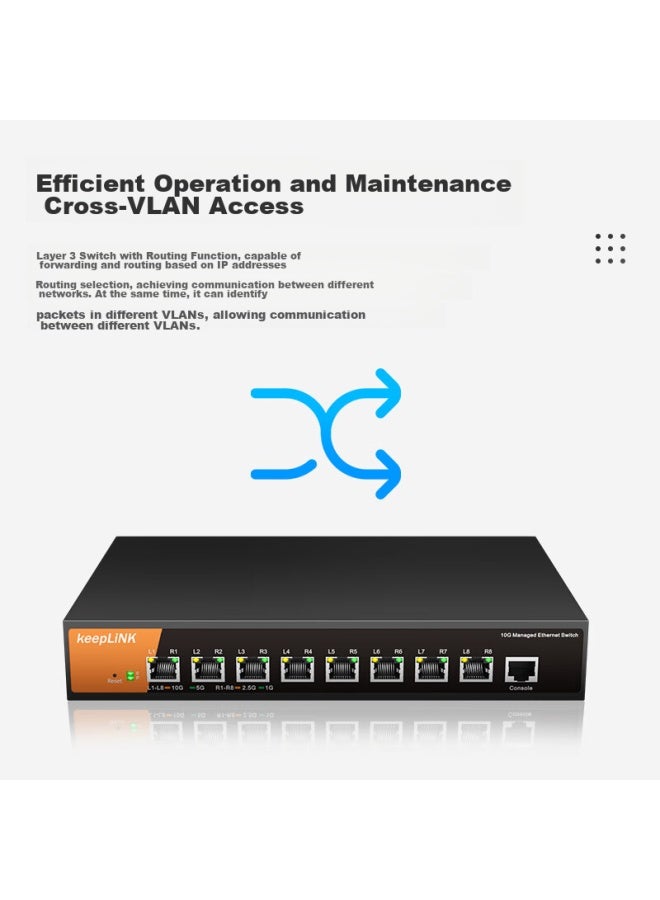 Keeplink 8xtm/ac Three-layer Managed 10 Gigabit Switch With 8 10 Gigabit Ethernet Ports - Image 4