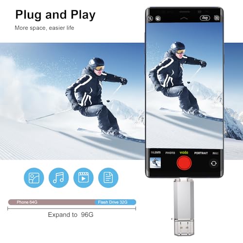 RAOYI 32GB USB C Flash Drive, 2 in 1 USB 3.0 Type C Dual OTG Metal Thumb Drive Jump Drive Memory Stick with Keychain Suitable for USB-C Smartphones, MacBook, Computers and Tablets (Silver) - Image 4