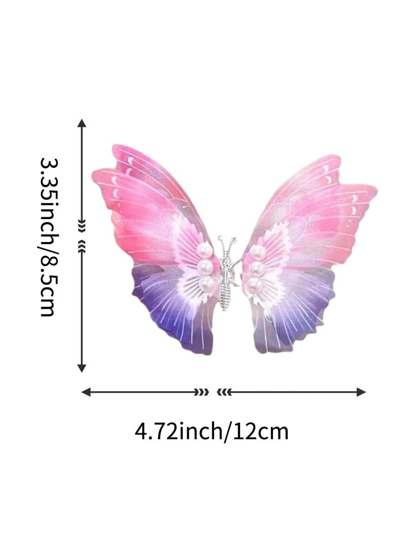 Excefore - 6PCS Large Butterfly Hair Claw Clips for Girls Women, Big Non-Slip Strong Metal Butterfly Hair Clips Sparkly Hair Jaw Clips Hair Claws Big Butterfly Clips Headwear Gifts - Image 1