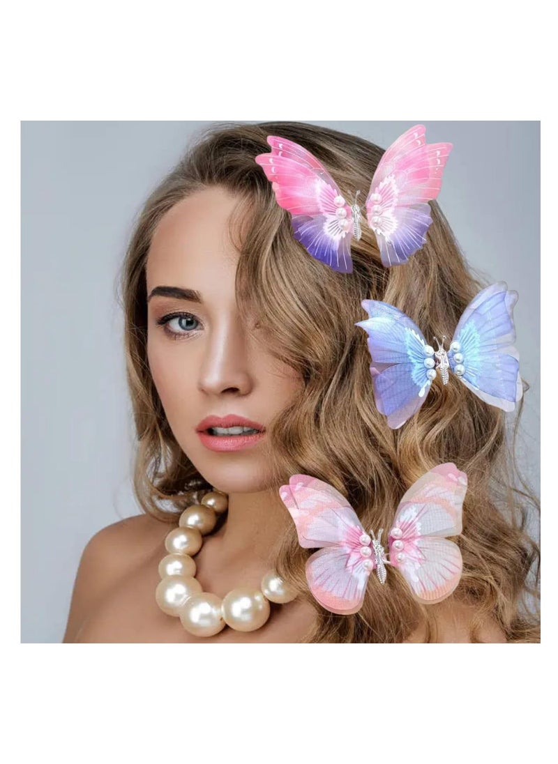 Excefore - 6PCS Large Butterfly Hair Claw Clips for Girls Women, Big Non-Slip Strong Metal Butterfly Hair Clips Sparkly Hair Jaw Clips Hair Claws Big Butterfly Clips Headwear Gifts - Image 1
