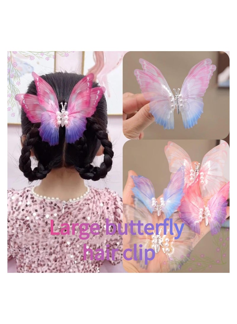 Excefore - 6PCS Large Butterfly Hair Claw Clips for Girls Women, Big Non-Slip Strong Metal Butterfly Hair Clips Sparkly Hair Jaw Clips Hair Claws Big Butterfly Clips Headwear Gifts - Image 1