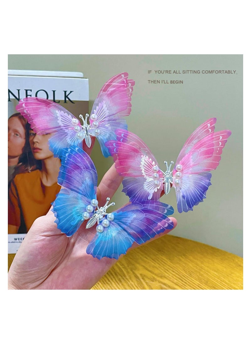 Excefore - 6PCS Large Butterfly Hair Claw Clips for Girls Women, Big Non-Slip Strong Metal Butterfly Hair Clips Sparkly Hair Jaw Clips Hair Claws Big Butterfly Clips Headwear Gifts - Image 1