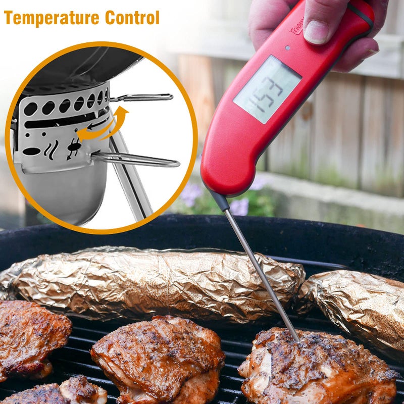 GazyGrill 22-1/2-Inch One-Touch Cleaning System Kit for Weber Kettle Grills, Suitable Replacement Weber 7444 Grill Parts, Silver - Image 4