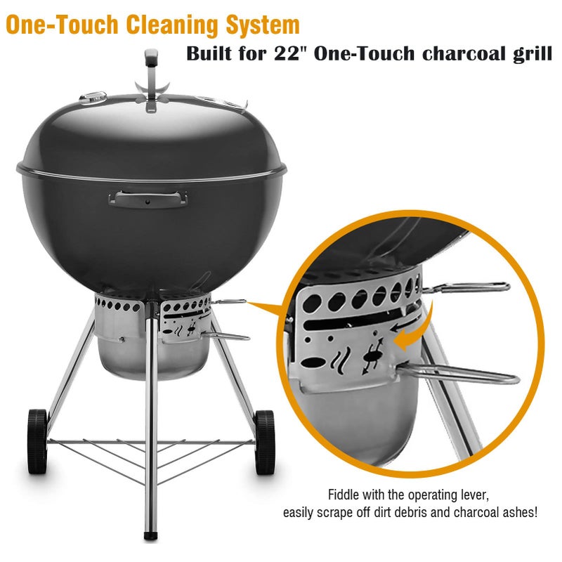 GazyGrill 22-1/2-Inch One-Touch Cleaning System Kit for Weber Kettle Grills, Suitable Replacement Weber 7444 Grill Parts, Silver - Image 3