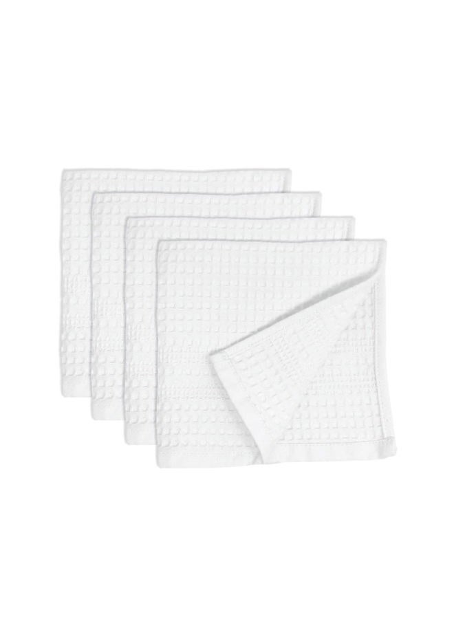 Gilden Tree Waffle Towels Wash Cloths for Showering, Exfoliating Washcloth Face Towels, Quick Dry Towel Cotton Washcloths Set of 4, Classic Style (White) - Image 1