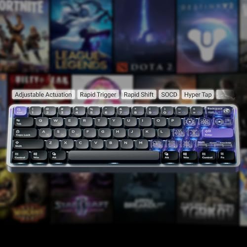 nuphy Air60 HE Wired Magnetic Gaming Keyboard,61 Keys Rapid Trigger,60% Compact,Actuation Point Adjustable, 8K Hz Polling Rate,Hall Effect Keyboard Low-Profile Magnetic Jade Switch - Image 5