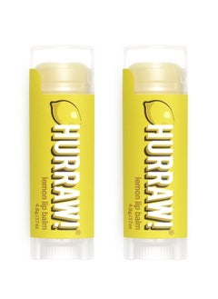 Hurraw! Lemon Lip Balm 2 Pack: Organic Certified Vegan Cruelty and Gluten Free NonGMO 100% Natural Ingredients Bee Shea Soy and Palm Free Made in USA  - Image 1
