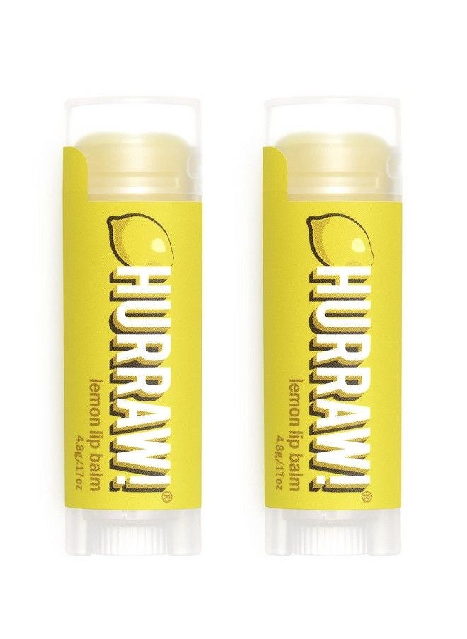 Hurraw! Lemon Lip Balm 2 Pack: Organic Certified Vegan Cruelty and Gluten Free NonGMO 100% Natural Ingredients Bee Shea Soy and Palm Free Made in USA  - Image 1