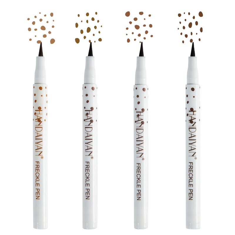 Sumeitang Freckle Pen 4 Colors Kit  Natural Lifelike Faux Freckle Makeup Pen Waterproof Long Lasting Create Sunkissed Skin4Pack