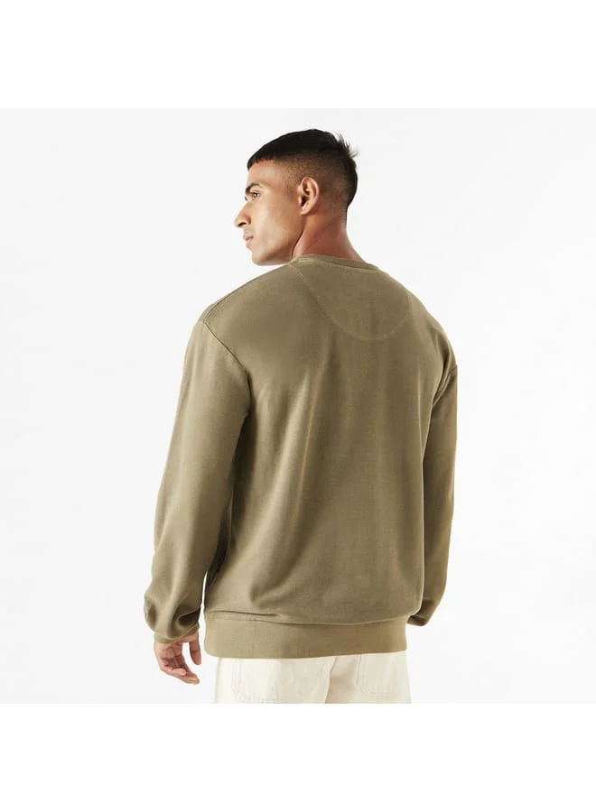 Lee Cooper Lee Cooper Textured Sweatshirt with Chest Pocket and Long Sleeves