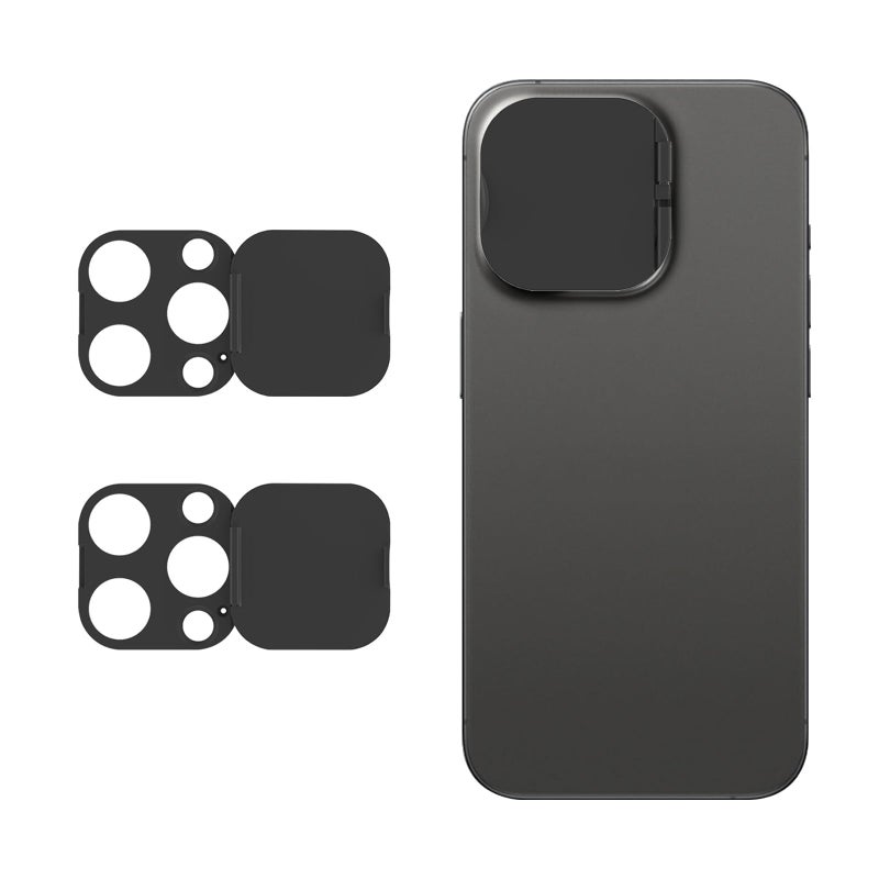 2 Pcs Phone Camera Lens Cover Compatible with iPhone 15 Pro/15 Pro Max – Privacy and Security Lens Protector (Black)