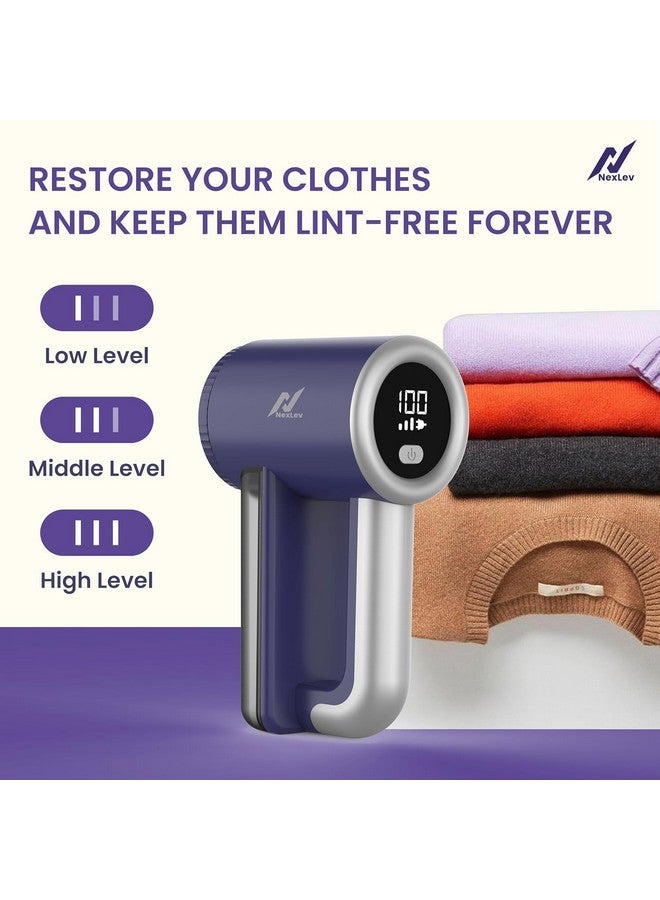 nexlev NexLev Lint Remover | for Woolen Sweaters Shirts Socks Jackets Suede Leggings Curtains & Carpets | Pill, Rue & Burr Remover | 120 Min Use |TypeC | Lint Brush for Coat| SS Blade | Safety Lock | LR-02 - Image 4