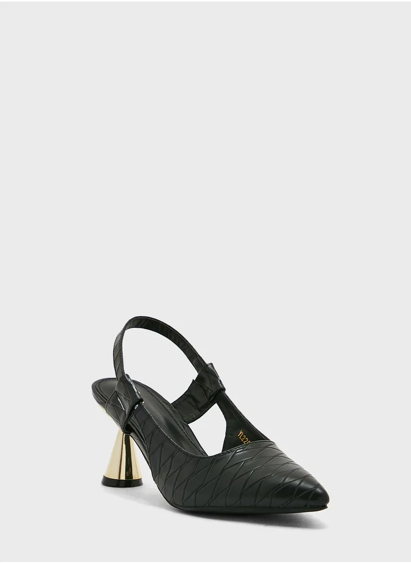 ELLA Criss Cross Print Pointed Pump