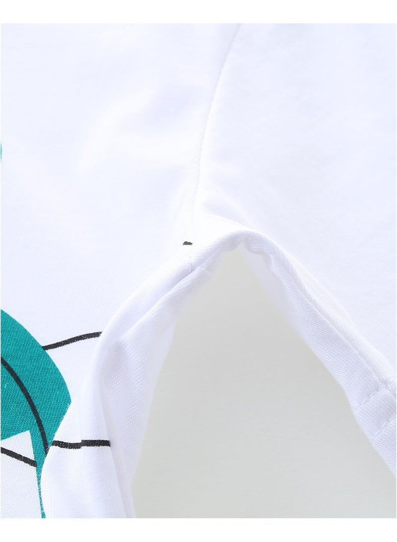 CMGTYYD Toddler Boys Summer Short Outfits Clothes Set Kids Cool Dinosaur Digger Animal Print Short Sleeve Cotton T-Shirt Tops and Shorts 2 Piece Crewneck Clothing Set 100CM - Image 5