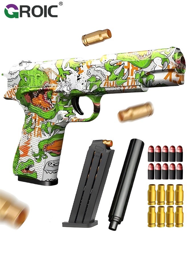 GROIC Soft Bullet Gun Toys 1911 Colt Foam Blasters Toy Pistol RoboCop Pattern, 30-PCs EVA Safety Foam Soft Bullet Darts, Shell Ejecting Shooting Games Educational Model Toys Gifts Guns Pistol - Image 1
