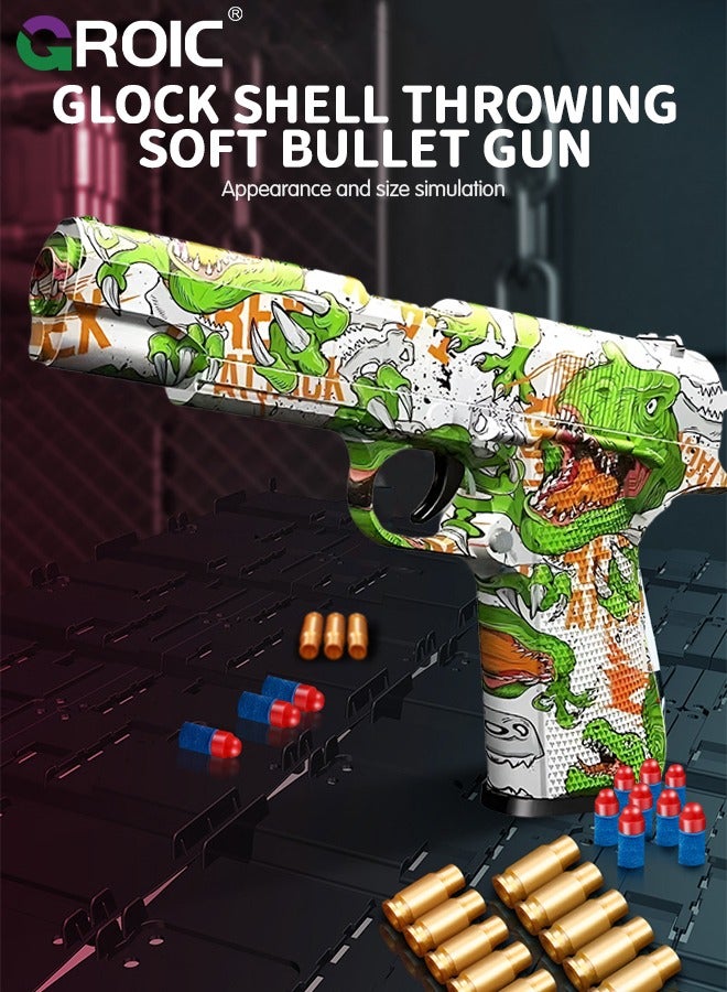GROIC Soft Bullet Gun Toys 1911 Colt Foam Blasters Toy Pistol RoboCop Pattern, 30-PCs EVA Safety Foam Soft Bullet Darts, Shell Ejecting Shooting Games Educational Model Toys Gifts Guns Pistol - Image 5