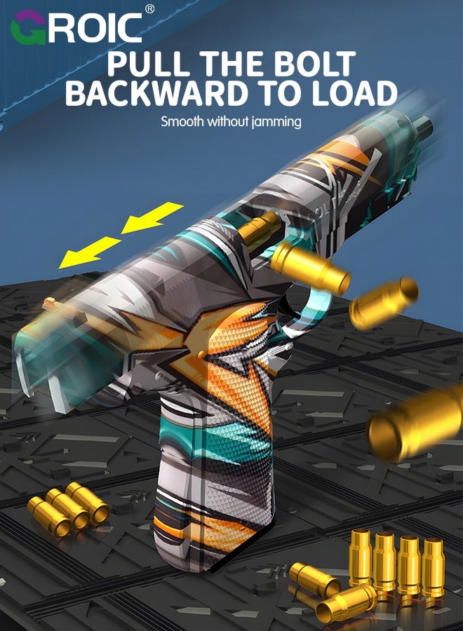 GROIC Soft Bullet Gun Toys 1911 Colt Foam Blasters Toy Pistol RoboCop Pattern, 30-PCs EVA Safety Foam Soft Bullet Darts, Shell Ejecting Shooting Games Educational Model Toys Gifts Guns Pistol - Image 2