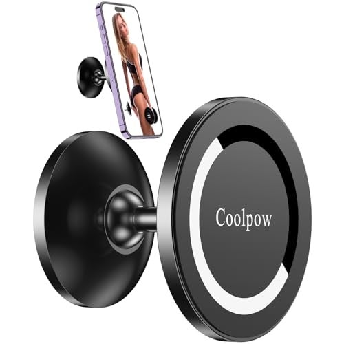 Coolpow Gym Magnetic Phone Holder Mount for MagSafe【All Metal】Dual Magnetic Phone Holder for Gym Accessories Attach to Metal Surface, Gym Phone Holder Magnet for iPhone 16 15 14 13 Pro Max Gift for Men Women - Image 1