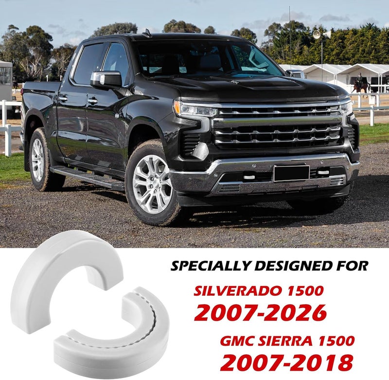 TECHPICCO Tow Hook Covers Fit for Chevy Silverado 1500 2007-2025/GMC Sierra 1500 2007-2018, Customized Car Tow Hooks Compatible with Chevrolet Silverado 1500 Accessories 2007-2025 (White) - Image 2