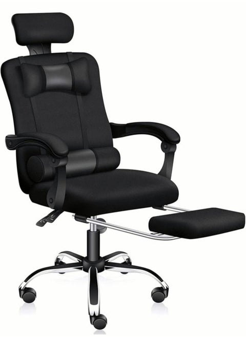 Ergonomic Chair with Footrest Elastic Back Support for Office Chairs Desk Chair with Armrest Computer Chair for Home Breathable Mesh Gaming Chairs Headrest Lumbar Cushion