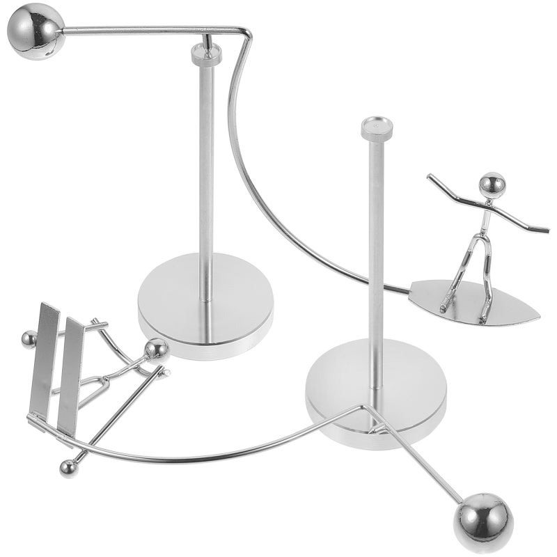 2pcs Art Balance Toy Pendulum Ornament Desktop Metal Craft Decor - Image 1