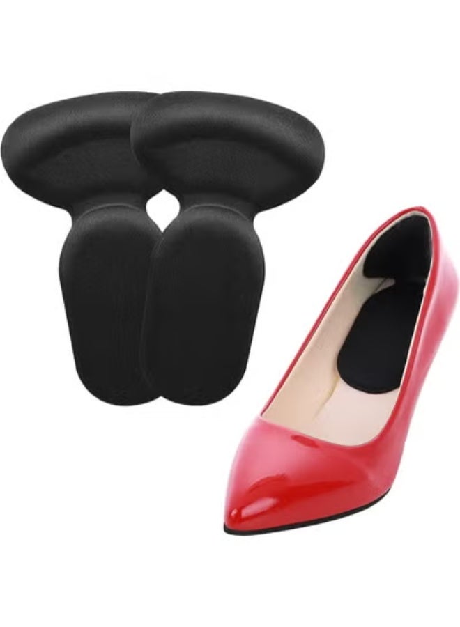 2 Pairs T-Shaped Heel Protector Pads, Soft Anti-friction Insole Heel Cushions, Comfortable Heel Inserts for Wide Shoes for Women and Men with Self-Adhesive Design (4 Pack) -195 - Image 2