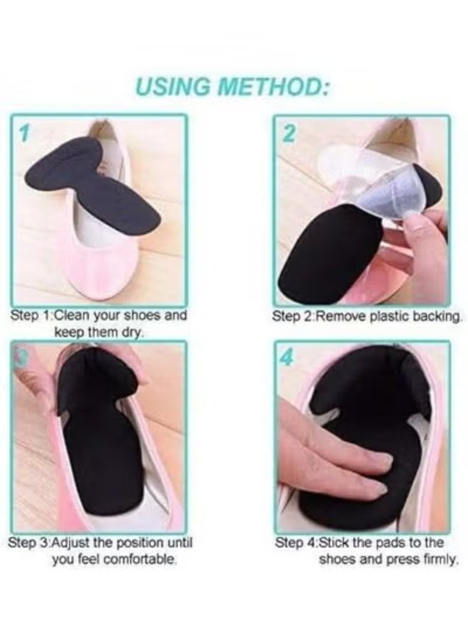 2 Pairs T-Shaped Heel Protector Pads, Soft Anti-friction Insole Heel Cushions, Comfortable Heel Inserts for Wide Shoes for Women and Men with Self-Adhesive Design (4 Pack) -195 - Image 4