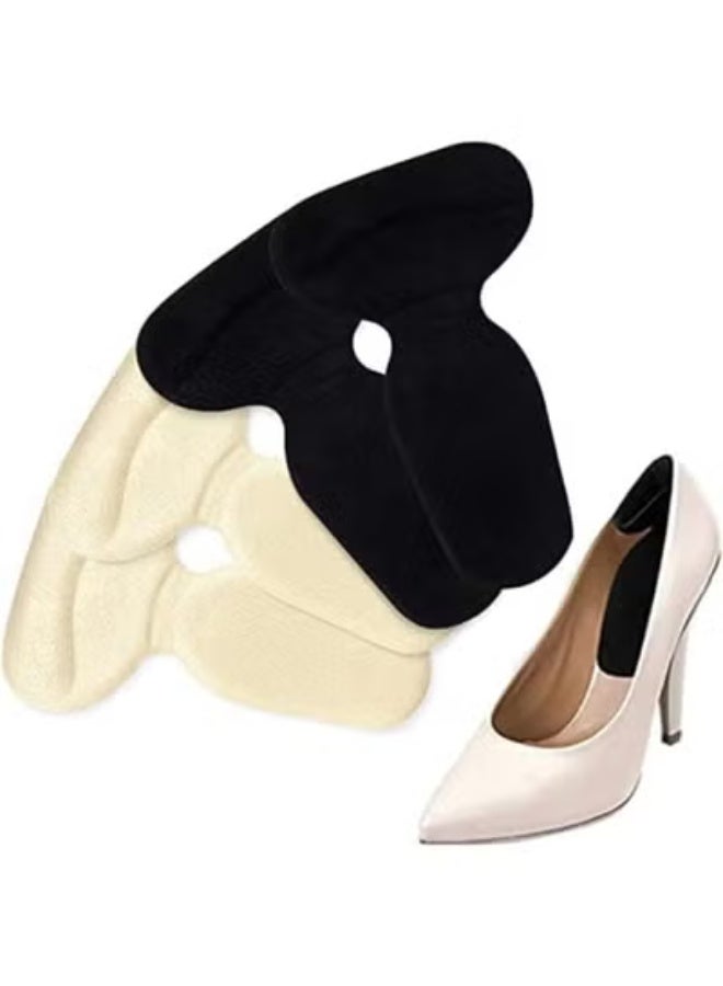 2 Pairs T-Shaped Heel Protector Pads, Soft Anti-friction Insole Heel Cushions, Comfortable Heel Inserts for Wide Shoes for Women and Men with Self-Adhesive Design (4 Pack) -195 - Image 1