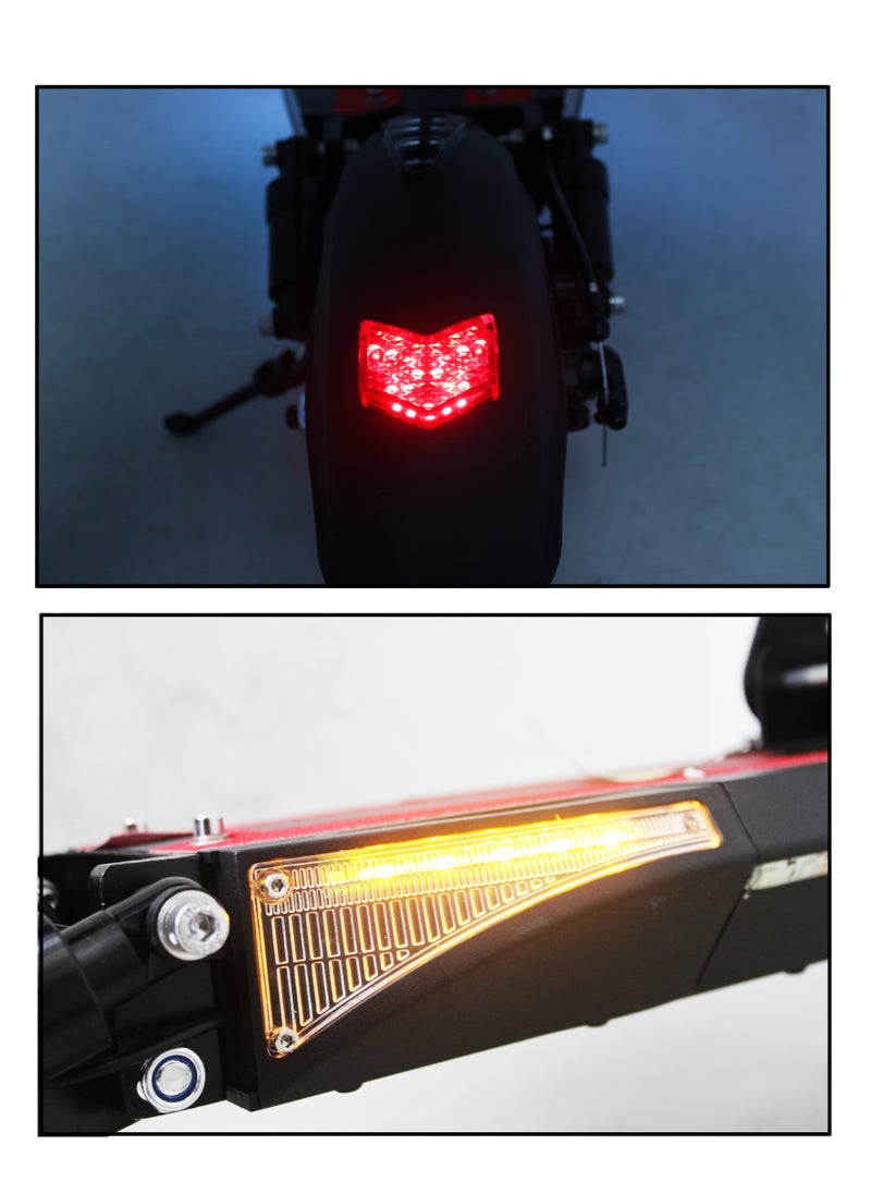 Leaders - Pink Stripe Electric Scooter 500W Motor 48V Battery 50Km/H With Chair 10" Tubeless Tires Led Lights Pink - Image 1