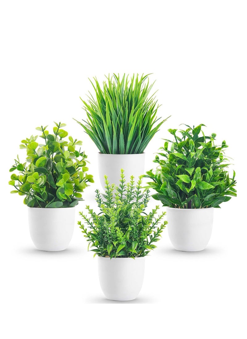 Generic 4 Packs Fake Plants Small Artificial Faux Plants Indoor for Home Office Farmhouse Bathroom Decor  - Image 1