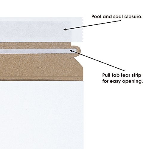 BOX USA BRM2G Gusseted Flat Mailers, 12 1/2" x 9 1/2" x 1", White (Pack of 100) - Image 3